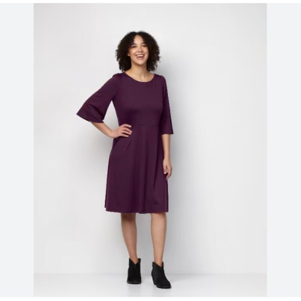 Wool& Wooland Renata Marionberry Purple Merino Blend Dress XS
